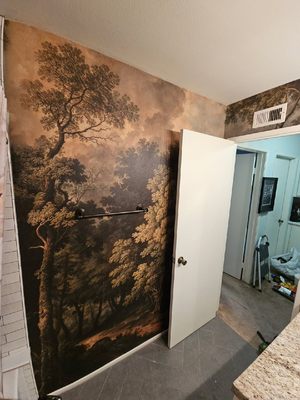 Residential wallpaper installation services in Jacksonville, FL by Primal Surface Restoration